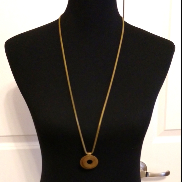 Vintage Marjorie Baer Brass Pendant Necklace - Picture 2 of 4